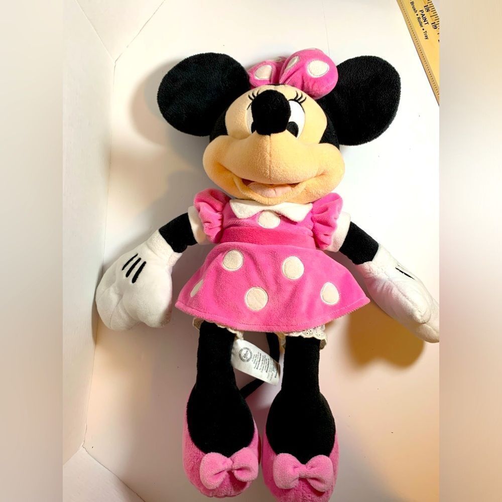 Disney Minnie Mouse Plush doll Pink‎ polka dot dress Original authentic toys